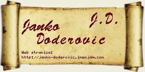 Janko Doderović vizit kartica